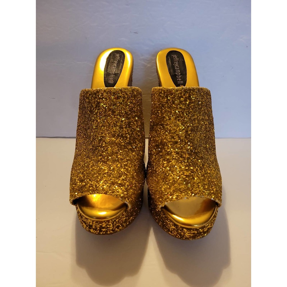 Jeffrey Campbell Women's Gold Glitter Shoes Size 10